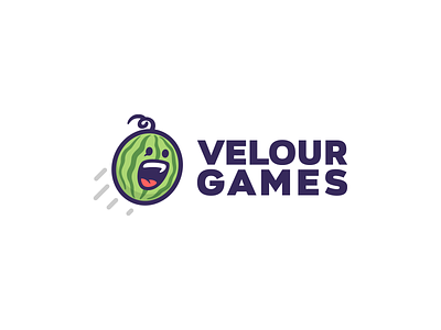 Velour Games app creative flying watermelon fruit fun game developer gaming kreatank logo logo design playful watermelon