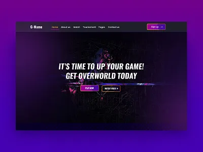 Gaming hero section design colorful game gaming header hero landing page ui ux
