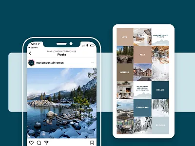 IG Feed Aesthetic for Mountain Homes creative direction feed aesthetic graphic design homes ig aesthetic ig feed instagram mountain photography social design social media