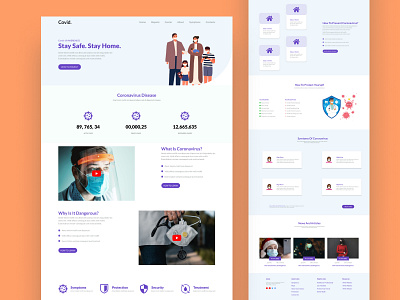 Coronavirus Webpage Ui Design animation graphic design landing page ui webpage website design