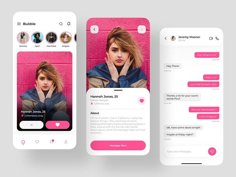 Bubble - Dating Mobile App by Farhan Bagas for Hatypo Studio on Dribbble