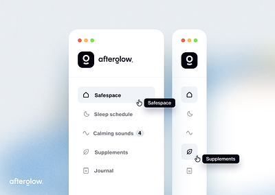 Navigation Sidebar animation branding clean dark mode dark ui dashboard dashbord navigation glow gradient icons interactions interface modern nav nav bar navigation product design sidebar simple website