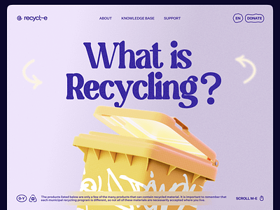 The Magic of Recycling Website Concept 3d blender branding clean concept creative enviroment graphic design illustration layout line logo modern recycle recycling ui violet web