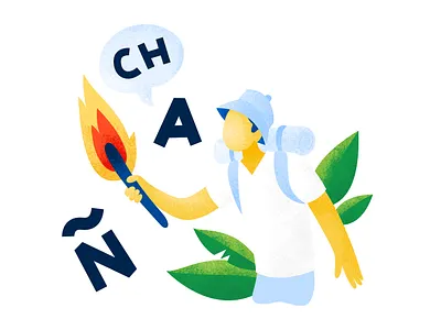 Mysteries of language affinity art discover exploration explorer fire illustration mystery vector