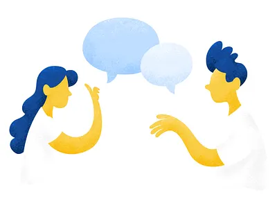 Conversation art bubbles conversation design digital flat design illustration language man woman