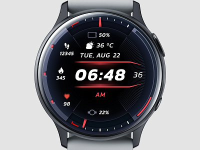 Watch face for Android watch android watch android wear os application clean clock concept dark design digital galaxy watch harmony os round ui watch watch face watch os