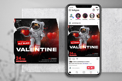 Astro Valentine’s Event Instagram PSD Templates banner flyer instagram post template valentine valentines day