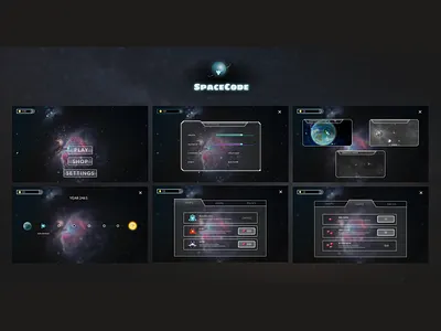 UI/UX design for mobile game SpaceCode branding design graphic design illustration logo motion graphics ui ux