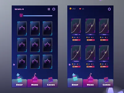 UI/UX design for cards mobile game branding design graphic design logo ui ux