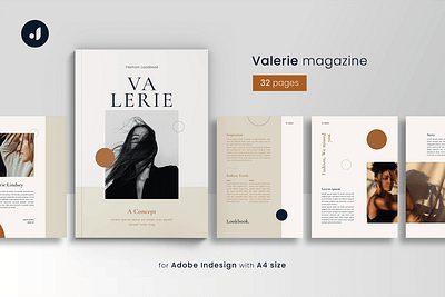 Valerie Magazine annual report book catalog clean design graphic design illustration indesign indesign template magazine pack portfolio print printable professional project report report indesign report template template