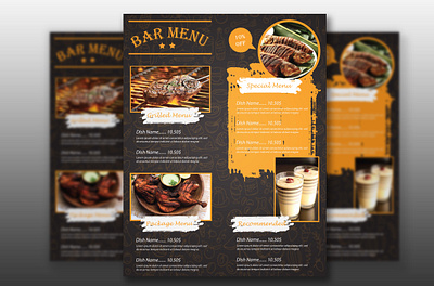 Bar Menu Card Design adobe illustrator brochure digital card flyer food food flyer food menu food menu design restaurant restaurant menu