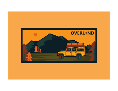 Overland - Defender branding cartoon coffee defender design graphic design illustration montana mountains nature off road outdoors overland range rover simple vanlife