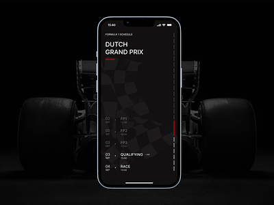 Formula One Simple Schedule Website app calendar car date f1 flag formula 1 formula one gp grand prix ios minimal mobile race racing schedule ui vercel