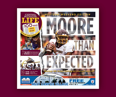 Moore Than Expected design editorial football sports typography