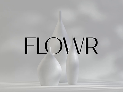 FLOWR 3d animation brand branding flower grey logo minimalistic scene still life white