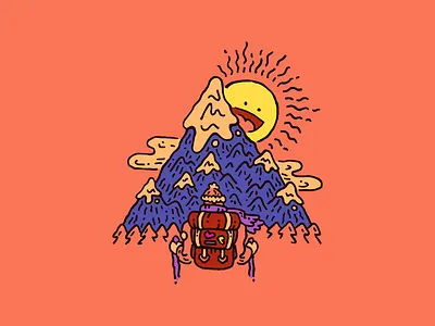 Joining Ascend Innovations agency ascend backpack branding climb climber doodle hiker hiking illustration innovations mountain sketch vector