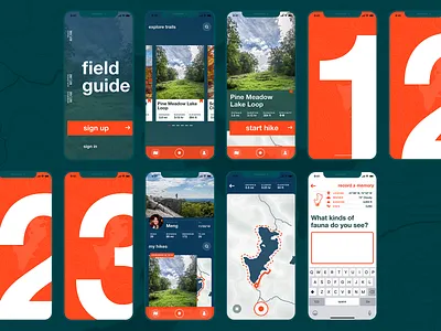 Adobe XD CC Classroom in a Book Project Walkthrough adobe xd cc app book classroom in a book hiking interface journal learning project log book map mobile nature river topography ui
