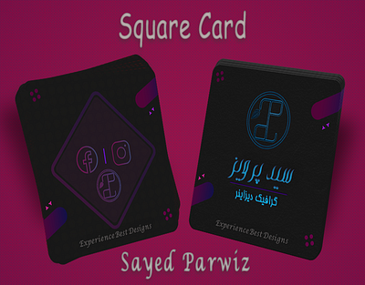 Square card branding business card card design graphic design photoshop