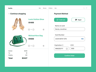 Credit Card Checkout clean creative credit card checkout daily ui daily ui 002 design fashion fashion website minimal style ui uidesign uiux web design