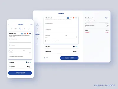 Daily UI 002: Checkout Page checkout clean daily ui desktop interface mobile popup responsive design ui ui challenge uiux