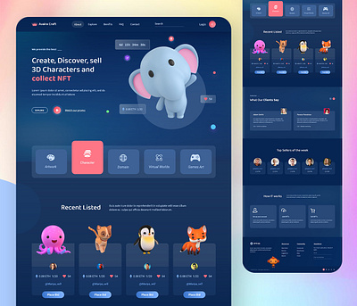 Website template design for NFT creative design nft nft website design ui ui ux user experience design user interface design ux website design