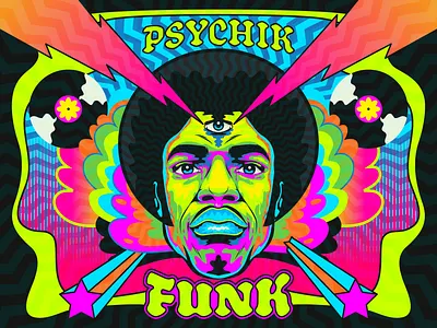 Psychik Funk design funk illustration music retro surrealism vector vintage