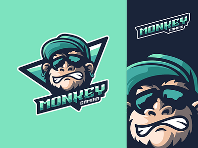 Geek Monkey brand branding character design designs esport geek illustration logo masculine monkey nft ui