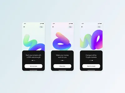 ⚡️ Crypto Wallet Onboarding app branding design illustration typography ui ux vector