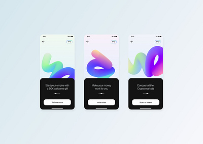 ⚡️ Crypto Wallet Onboarding app branding design illustration typography ui ux vector