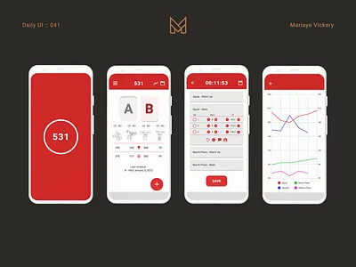Daily UI :: 041 041 531 app app design daily ui 041 dailyui dailyui041 design exercise fitness fitness app gym interface powerlift tracker ui uiux ux weightlift workout