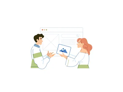 Building a website character design flat heroimage illustration image landingpage people ui vector website