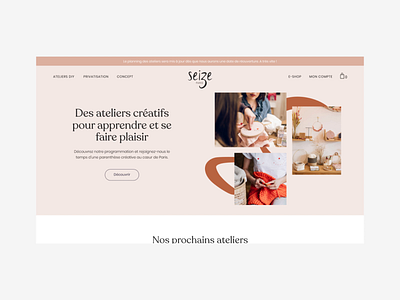 Seize Paris - Homepage & Ateliers craft diy homepage webdesign workshop