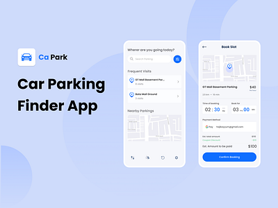 Car Parking Mobile App branding carparking design graphic design parking parkingapp parkingfinder ui ux visualdesign wireframe