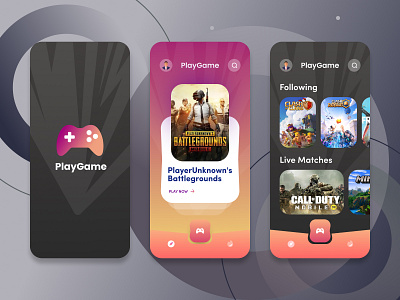 PlayGame UI app application design figma illustration ios minimalis mobile app typography ui ui design uiinspiration ux ux design uxinspiration