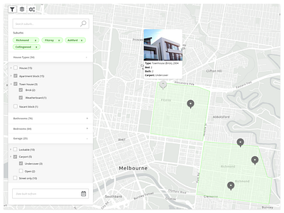 Map/GIS filtering concept filtering gis mapping