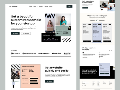 Web Hosting Services - Landing Page clean cloud design domain hosted hosting landing page minimal pricing server ui ui design uiux web design web hosting website whitespace wordpress