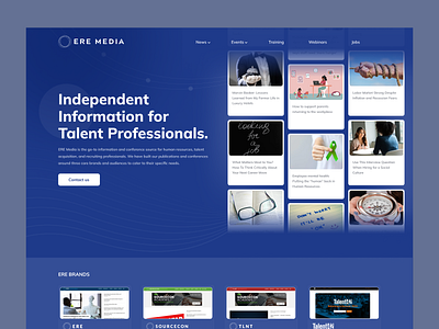 ERE MEDIA Website Design UX/UI blue branding clean design homepage logo minimal ui ux website