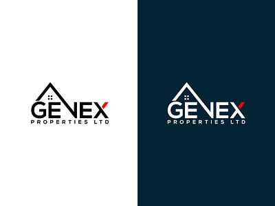 Genex Property Logo design flat illustrator logo professional design vector