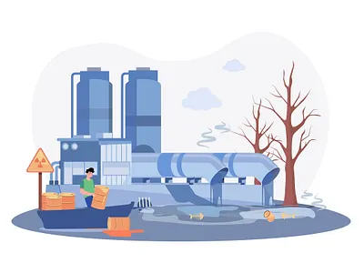 Water Pollution Illustration Concept danger