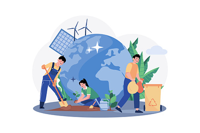 Cleaning Earth Environment Illustration Concept danger
