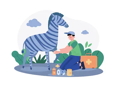 Caring For Animals Illustration Concept danger