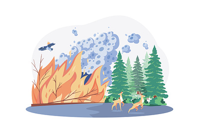 Forest Fires Illustration Concept danger