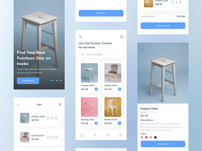 Furniture Store Mobile App UI app buy chair design download furniture kit mobile product sofa store ui website