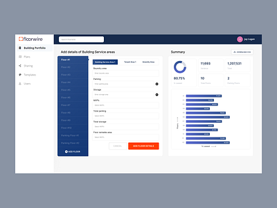 Floorwire Web Application Design UX/UI clean dashboard design minimal ui ux web app