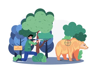 Illegal Hunting Illustration Concept danger