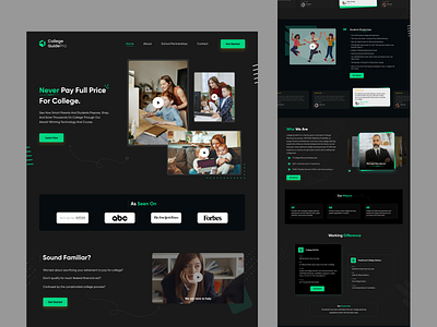 College Guide Pro Website UX/UI Design clean design homepage minimal ui ux website