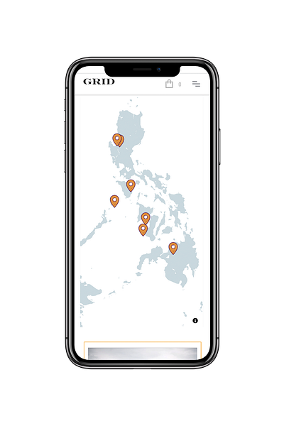 GRID Magazine PH: Interactive Map UI design design system mobile ui vector