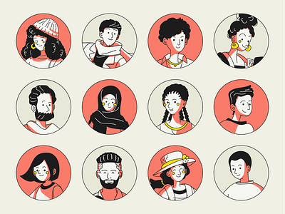 Illustration - People art avatar character character design design fun headshot illustration people profile profile picture
