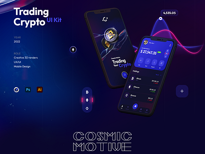 Cosmic Crypto 3d branding crypto design graphic design illustration logo product ui ux vector