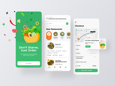 Toogreen - Food delivery for vegetarians app branding brandwise card design delivery desing food delivery food recipe green illustration meal mobile app design recipe ui unique design ux vegan vegetarian